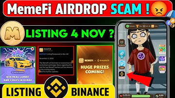⚡ MemeFi Binance Listing Confirm | MemeFi Scam or Not ! MemeFi Listing date | MemeFi Withdrawal