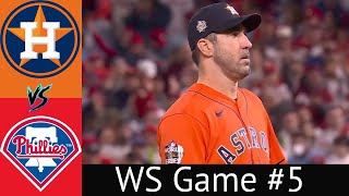 Astros VS Phillies World Series Condensed Game 5 Highlights 11\/3\/22