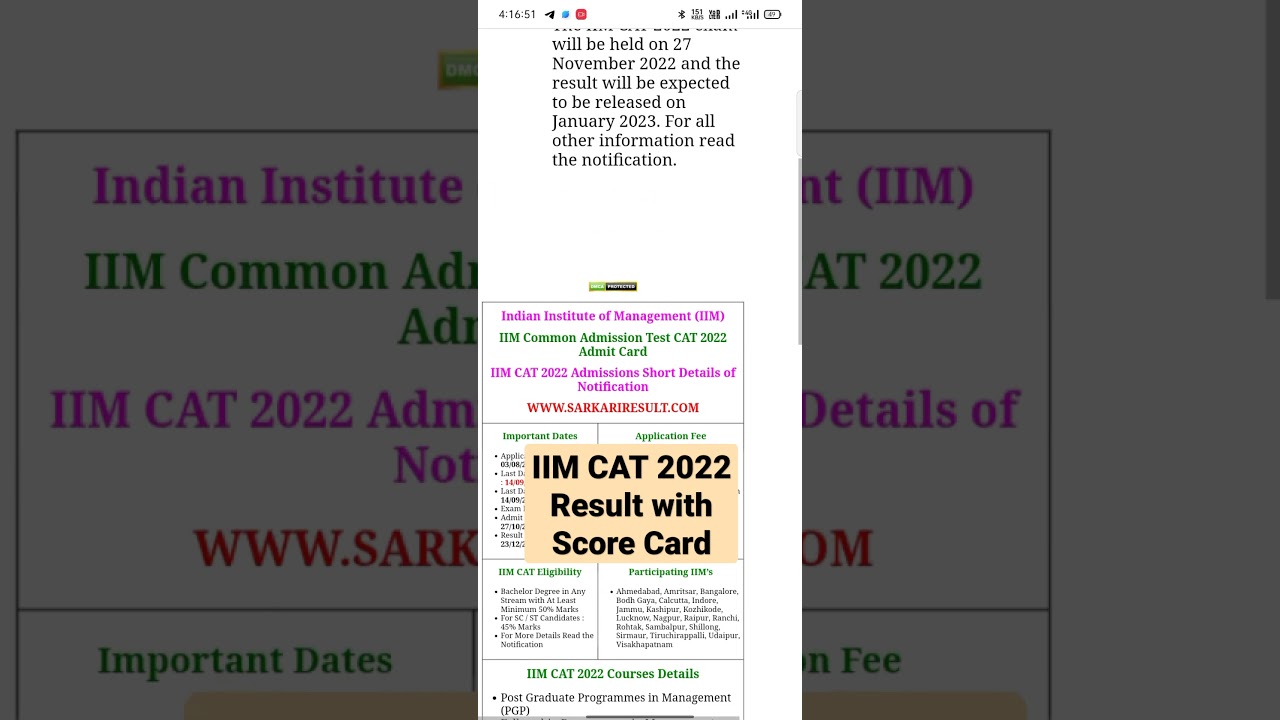 IIM CAT 2022 Result with Score Card