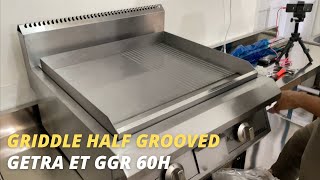 Gas Griddle Pan Half Grooved GETRA ET GGR 60H Original