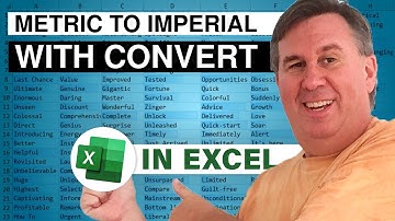 Excel - Metric to Imperial with the Convert Function in Excel - Episode 1234