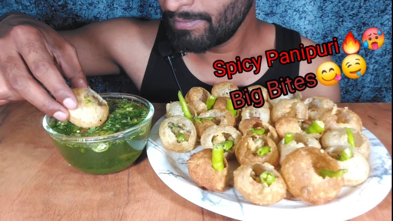 ASMR EATING: SPICY PANIPURI/GOLGAPPE/PUCHKA|BIG BITES| INDIAN MUKBANG