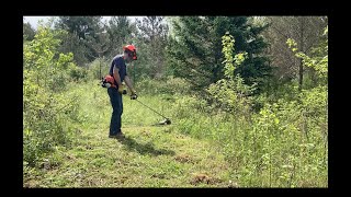 Using my Echo Trimmer Brushcutter SRM-225 to Landscape