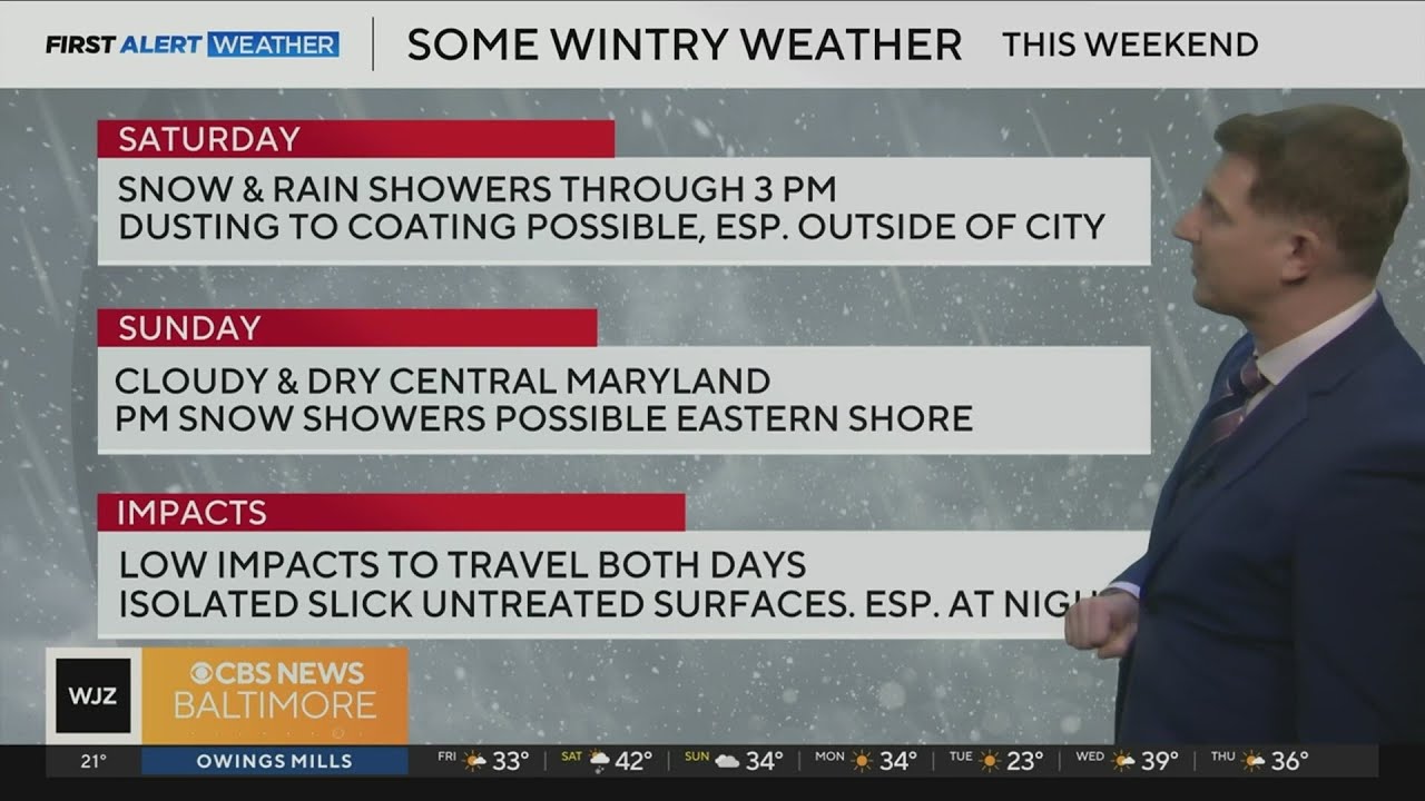 Cold across Maryland Friday, snow possible this weekend - YouTube