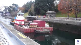 A Western Towboat CO Tugboat Brought a Barge Loaded with Construction Supplies for the Boat Locks