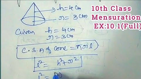 10th Class Maths 10. MENSURATION Ex:10.1(Full) In Hindi Explanation
