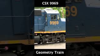 #CSX #Geometry & #Inspection #Train - Tied down in East Deerfield Yard - MA - Up Close and Personal!