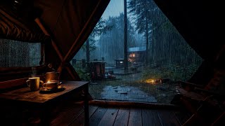 Camping Rainy Day | Deep Relaxation And Fall Asleep In 5 Minutes With Heavy Rain On The Tent | ASMR