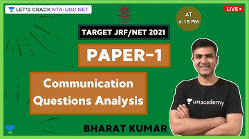 Communication Questions Analysis | Target NTA-UGC NET Paper-1 for 2020/2021 | Kumar Bharat