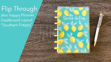 The Happy Planner | Mini Southern Preppy Flip Through | Dashboard Layout