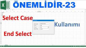 Excel VBA  Select Case  - End Select Kullanımı