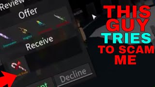 THIS GUY TRIED TO SCAM ME *ACCEPTED HUGE GLITCH* (ROBLOX ASSASSINS)
