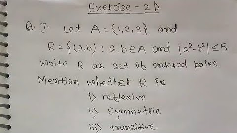 Relation  Ex 2D / Q no 7 R S Aggarwal Class 11th Math