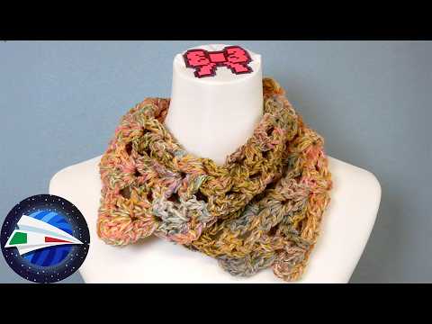 Crochet | Ideas for using leftover yarn | Mini loop scarf for spring | Crochet basics