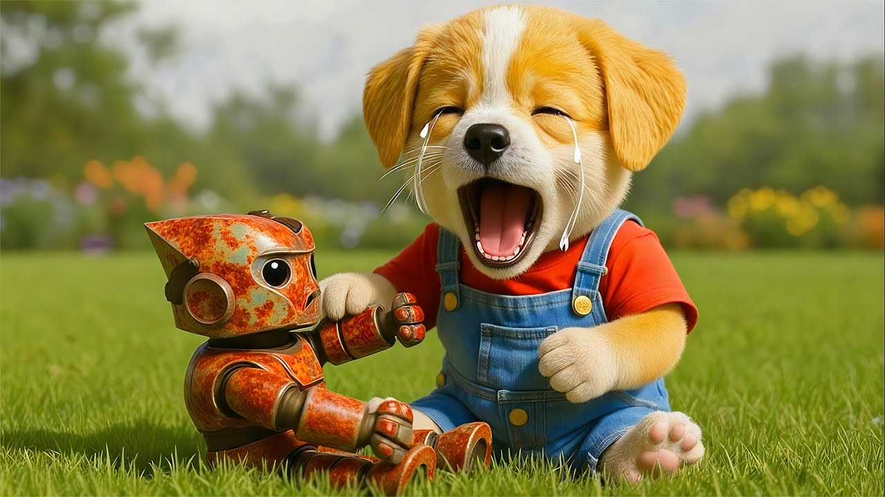 Baby Puppy Gets Laughed At for His Old Robot  😢 But He Works Hard and Wins the Big Contest 🏆❤️🤖