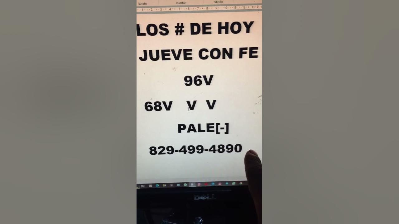 Los numero de hoy jueves solo tienes que escuchar el video para poder