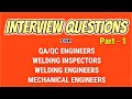 [Hindi/Urdu] Interview Questions for Welding, QA/QC and Mechanical Engineers