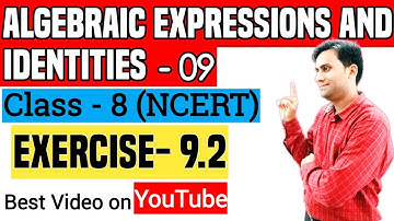 Q-1,2,3,4,5 algebraic expressions and identities class 8 exercise 9.2 | class 8 maths ch 9 ex 9.2 Q-