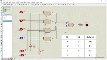 PROTEUS TUTORIAL  -   Cara membuat rangkaian Multiplexer 4x1 dengan proteus