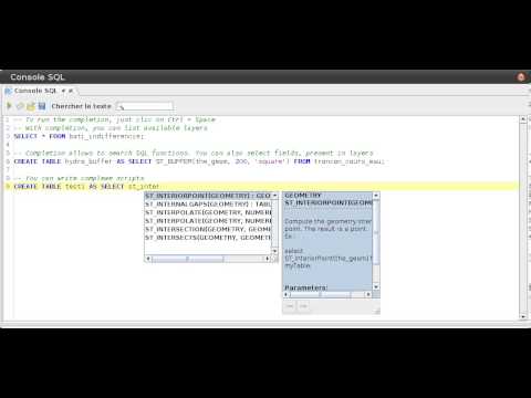 SQL Completion in OrbisGIS V3.0