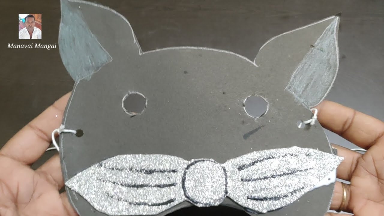 Diy animal mask/ Cat mask/Paper craft mask for nursary/ M for MASK