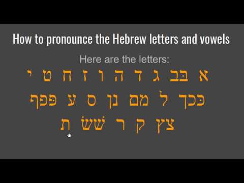 Hebrew Basics - How to pronounce the Hebrew letters and vowels - YouTube