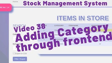 38 - ADDING DATA / CATEGORY THROUGH THE FRONTEND - STOCK MANAGEMENT SYSTEM
