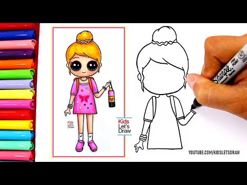 رسومات اطفال بنات بسيطة بالخطوات ، كيفية رسم اشهر الشخصيات 