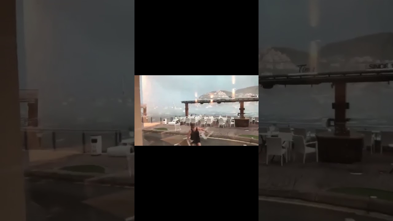 Massive winds storm in Mallorca, Balearic Islands, Spain