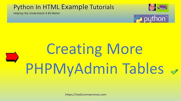Creating More PHPMyAdmin Tables