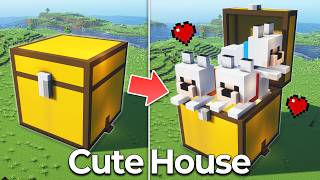 ⛏️ Minecraft Tutorial :: Cute Baby Wolf Chest House 🐶🥰 [마인크래프트 귀여운 아기 늑대 상자 집짓기 건축강좌]