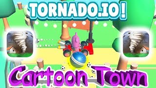 NEW "CARTOON TOWN" MAP | NEW SKINS | SOLO RECORDS IN TORNADO.IO screenshot 4