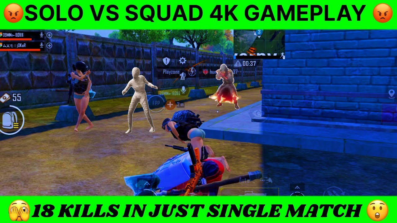 😲 18 KILLS IN SINGLE MATCH 🫣 SOLO VS SQUAD😡 GAMEPLAY WITH HIGH GRAPHICS ...