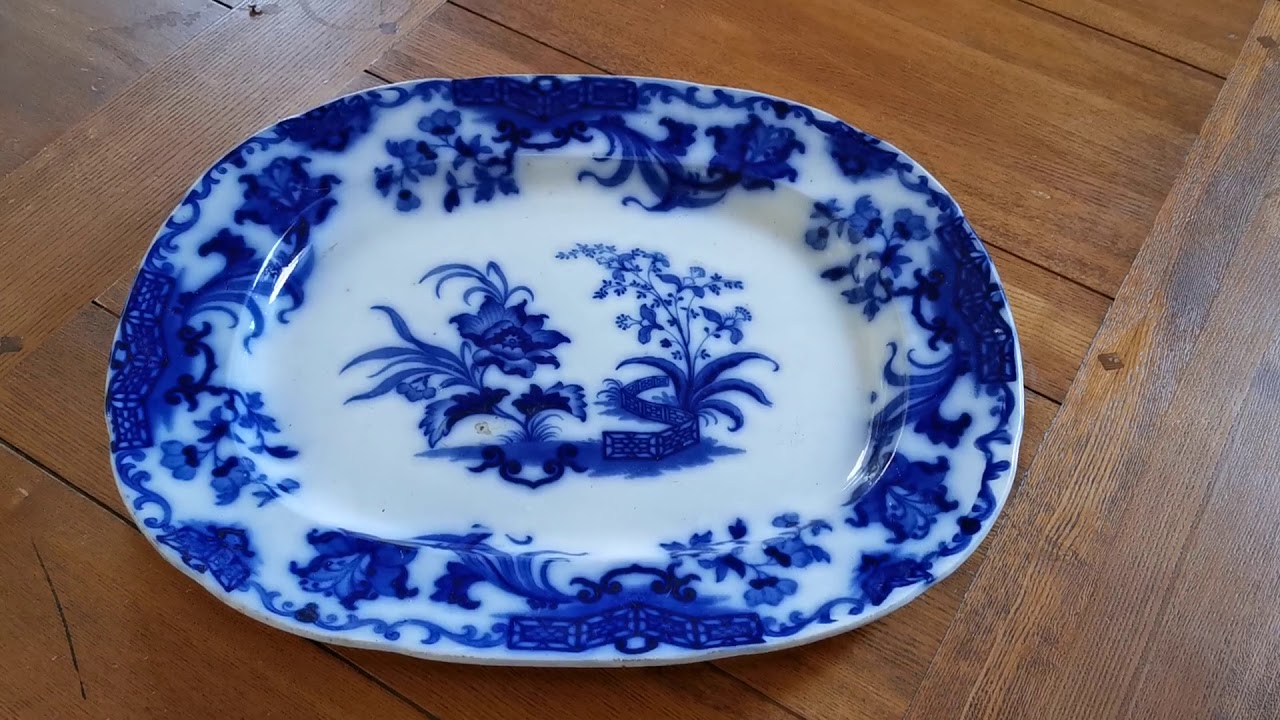 Antique Staffordshire Blue and white china YouTube