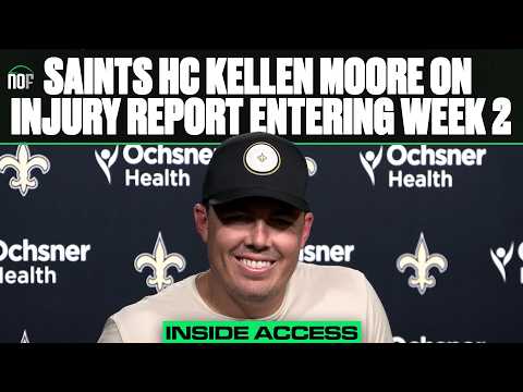 Saints HC Kellen Moore on Alvin Kamara's return, Chase Young & Chris Olave's status and Zay Flowers