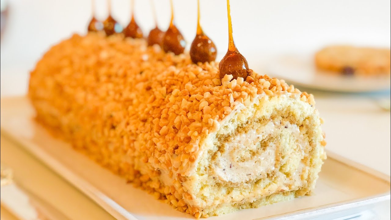 رولي بلبراليني وصفة سهلة و لكل يقدر احضرها بسهولة  Roulé praliné maison facile et inratable à tester