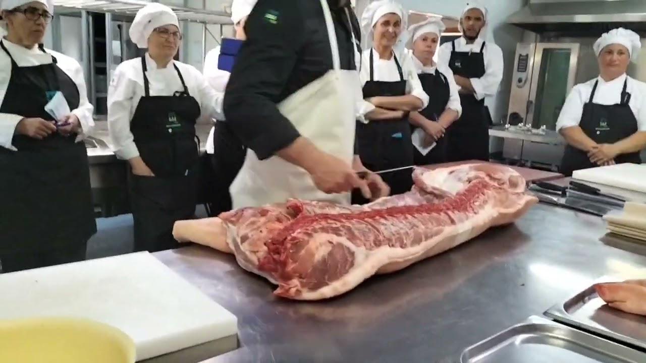 Despiece de la canal de cerdo blanco