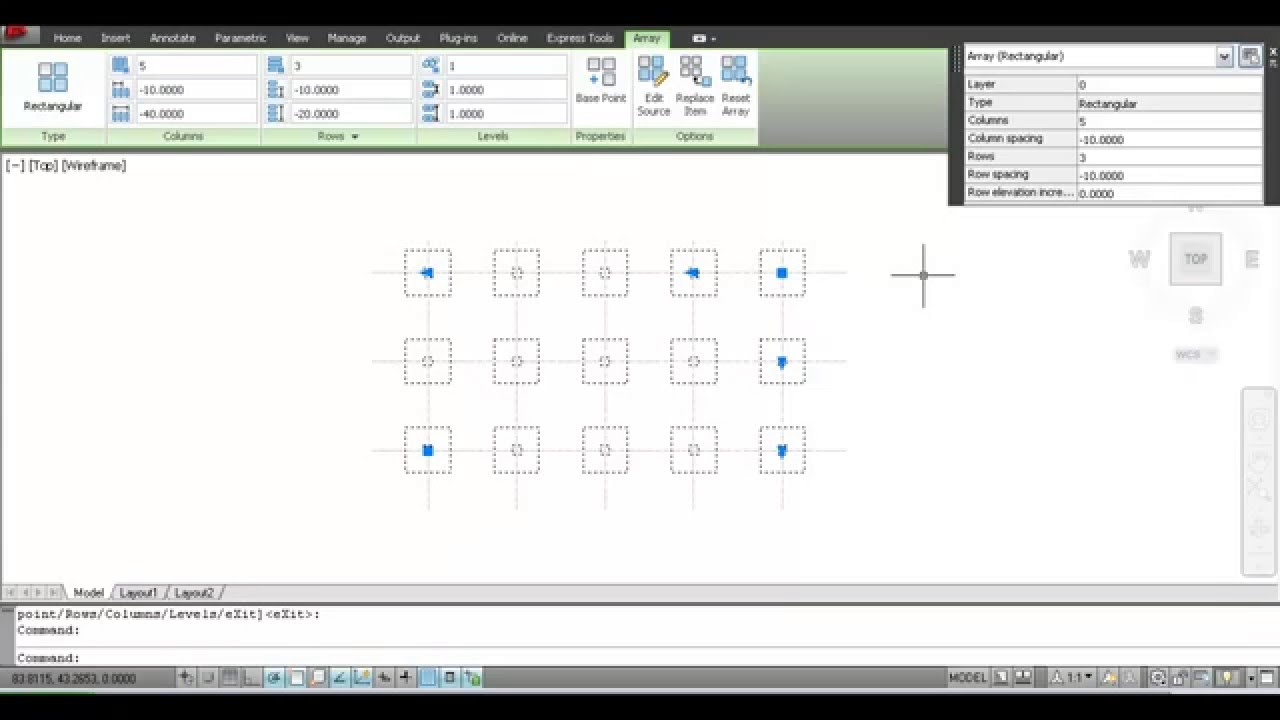 Rectangular Array In Autocad Rectangular Array in AutoCAD -- in Arabic - YouTube