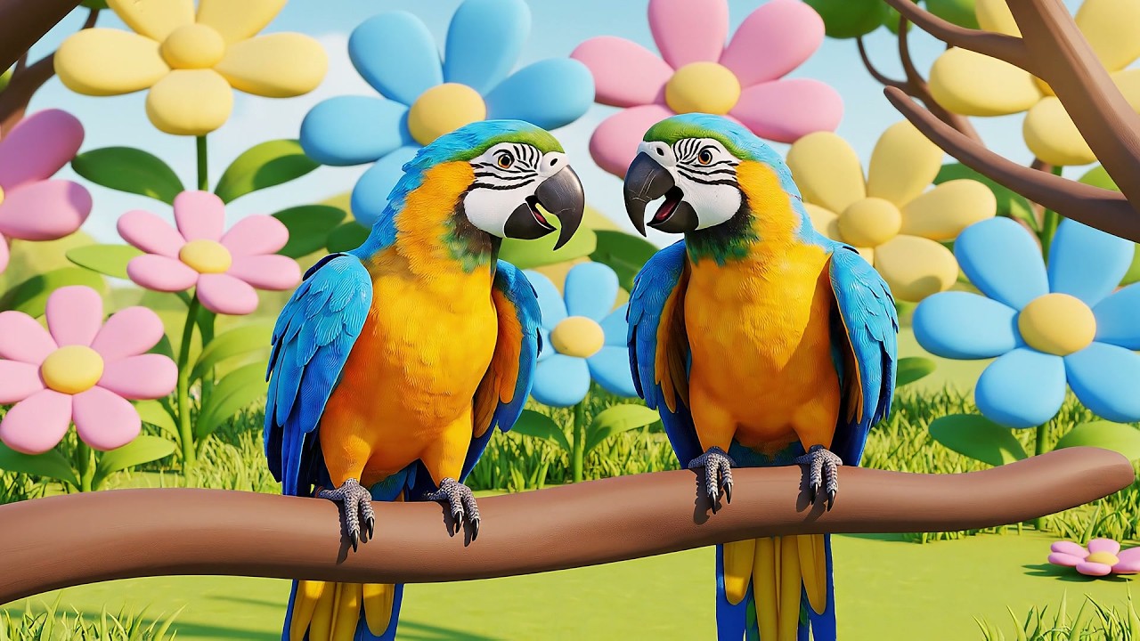 Squawk Squawk Five Colorful Parrots Squawk Squawk Squawk | Tropical Bird Song ...