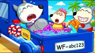 Baby Wolf Helps Pregnant Mom Mermaid Give Birth On The Car Kids Cartoon