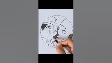 How to draw Ash and Pikachu Step by step || Easy drawing ideas for beginners