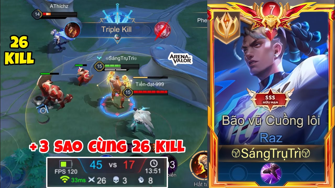 26 Kill Quá Điên Và Cách +3 Sao Siêu Dễ - Top Raz