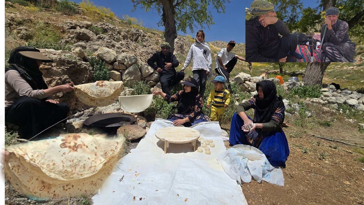 Traditionalbreadbaking in theheartof nature by nomadicwomen,family solidarity and indigenous culture