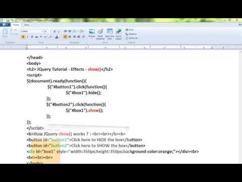 SHOW METHOD IN JQUERY EFFECTS DEMO
