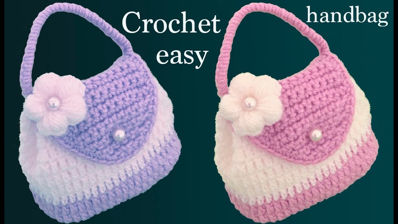 Bolso monedero a Crochet con flor punto tallermanualperu -