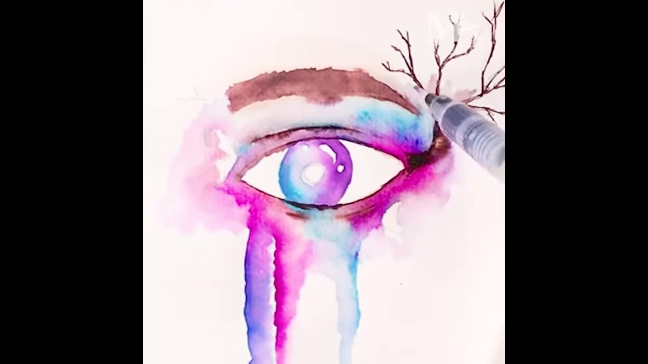 Surrealist Inspired Eye Painting // Easy Art Illustrations for Beginners -  YouTube