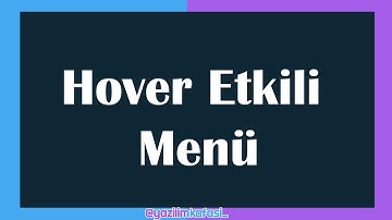 #HayatEveSigar Hover Etkili Menü Çubuğu Yapımı (html, css)