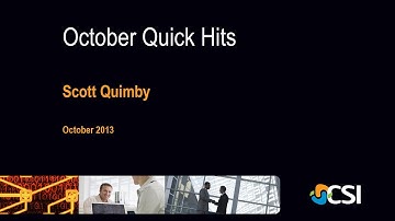 CSI Tech Talk October Quick Hits