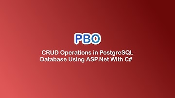 CRUD Operations in PostgreSQL Database Using ASP.Net With C#