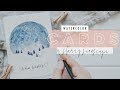 15 Minute Watercolor Cards | Starry Snowscape EP 1